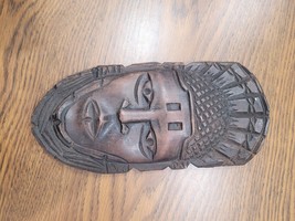 Vintage African Tribal Mask Wall Art Hanging 9.5&quot; X 4.5&quot; - €20,21 EUR