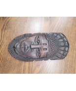 Vintage African Tribal Mask Wall Art Hanging 9.5&quot; X 4.5&quot; - $23.70