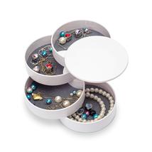 4 Layer Jewelry Organizer Box Jewelry Storage Case Earring Necklace Rings Holder - £15.77 GBP