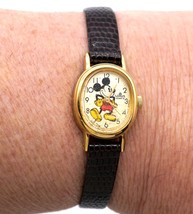 Vintage Lorus Women’s Dress Watch Mickey Mouse Leather Band - £23.88 GBP