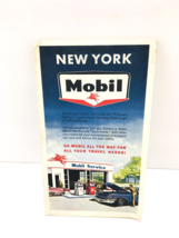 Vintage Map Gas Service Station PUMP Oil Advertising Color MOBIL NEW YORK - $12.82