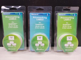 (3) Monarch Pricemarking Labels Fits Garvey Model 22-88 2-Line Labeler L... - £29.57 GBP