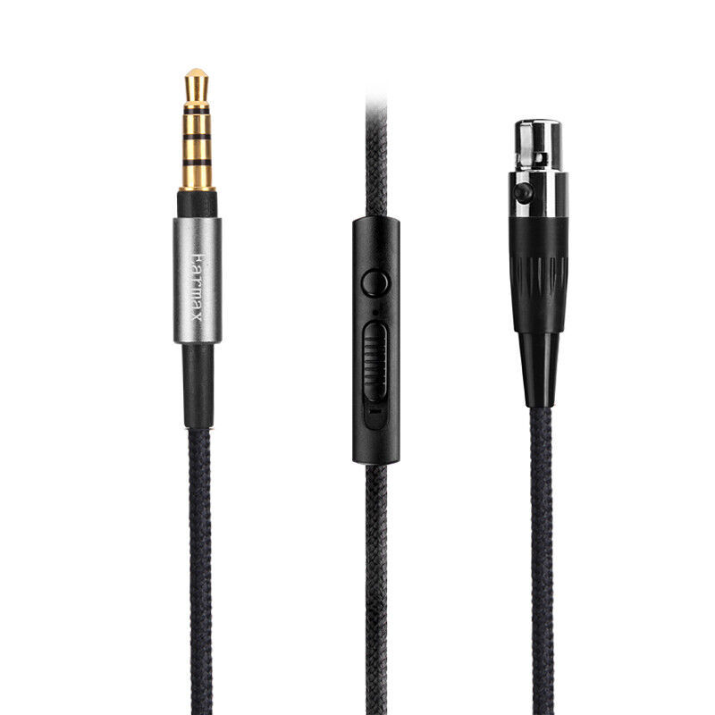 Nylon Audio Cable with mic For AKG K267 TIESTO K712 Q701 K171 MKII MK2 headphone  			