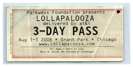 Lollapalooza Radiohead Rage Ticket Stub August 1-3 2008 Chicago Illinois - £19.46 GBP