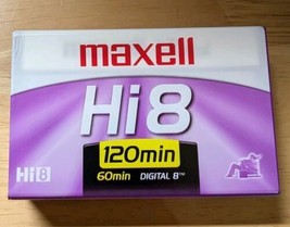 Maxell Hi 8 Digital 8 Tape 120 min P6-120 Video Cassette New Old Stock - £6.75 GBP