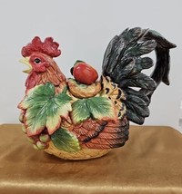 Vintage Fitz &amp; Floyd Country Gourmet Figural Rooster Teapot 6 7/8&quot; Discontinued - £224.04 GBP