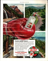 Original Print Ad 1954 TEXACO Sky Chief Puts More Punch Vintage Art e4 - $24.11