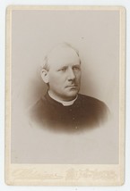 Antique Circa 1880s Cabinet Card Handsome Priest in Clerical Garb New Britain CT - £14.50 GBP