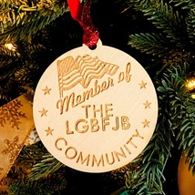 LGBFJB Ornament - Wooden LGB Let&#39;s Go Brandon Christmas Tree Item - FJB - £10.19 GBP