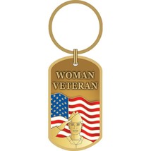 Woman Veteran Enamel Keychain - £10.05 GBP