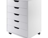 Halifax 5-Drawer Composite Wood Cabinet, White - £110.30 GBP