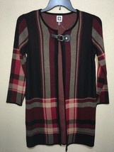 Anne Klein Knit Cardigan Sweater Jacket FIRE RED multi sz S NEW - $57.47