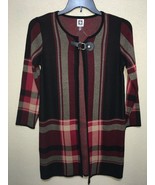 Anne Klein Knit Cardigan Sweater Jacket FIRE RED multi sz S NEW - $1,092.32 MXN