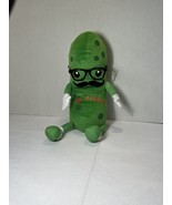 MR PICKLE STUFFED PLUSH DOLL W/ MUSTACHE AND PLASTIC GLASSES FIESTA - $14.85