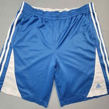 adidas Men Shorts Size L Blue Gray Athletic Elastic Waist Pockets Classi... - £7.21 GBP