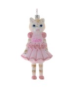 J&#39;ADORE KITTY ORNAMENT 5.5&quot; Glass Cute French Cat in Clothes Christmas T... - €19,06 EUR