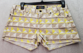 Lucky Brand Riley Shorts Womens Size 10 Tan Yellow Geo Print Medium Wash Pockets - £15.84 GBP