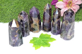 Wholesale Lot 2 Lb Natural Dream Amethyst Obelisk Towers Point Crystal - £50.56 GBP
