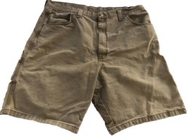 Wrangler Carpenter Shorts Mens Size 42 (42x10) Brown Canvas Cargo Workwear - $16.70