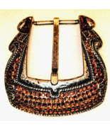 B.B. SIMON ~ Marigold/Brown Color Bling Belt Buckle - $108.29 CAD