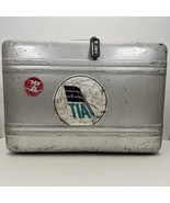 Halliburton Aluminum Suitcase 25&quot;x 18&quot; x 8&quot; No Key Broken Latch Vtg - $123.74