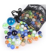 66 Pcs Glass Marbles, 3 Sizes Assorted Colors Round Marbles Toy, Variety... - £13.62 GBP