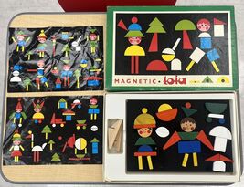 VTG Czechoslovakian Toia Tofa Wooden Wood Magnetic Toy w/ Box Metal Game... - $33.24