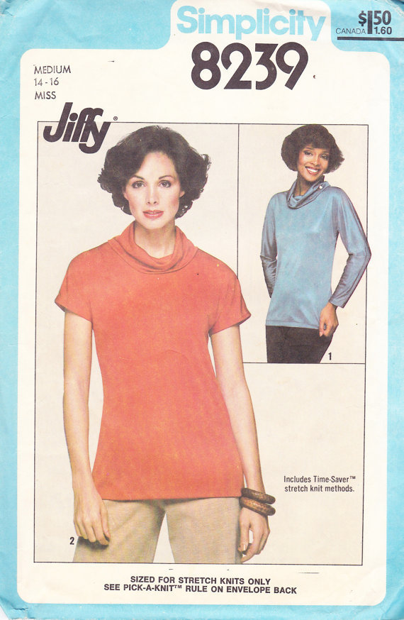 Simplicity 8239 Blouse with Draped Cowl Neckline Size 6-8 Cut - $4.00