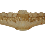 Amber Gold Carnival Glass Lily Pons Pickle Dish Handled Oval Bowl Leaves... - $12.98