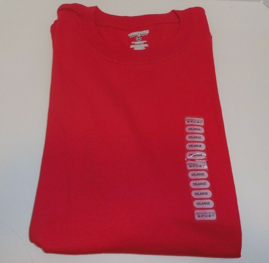 Primary image for Graphite Sport Mens Size 2XL Cotton T-Shirt Red New Tee XXL Men's