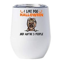 Yorkshire Terrier Halloween Wine Glass Tumbler 12oz With Lid Gift for Dog Lover  - £18.16 GBP