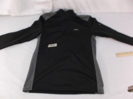 GH BASS QUARTER ZIP UP BLACK &amp; GRAY PULL OVER COTTON FLEECE LINING SWEAT... - $296.58 MXN