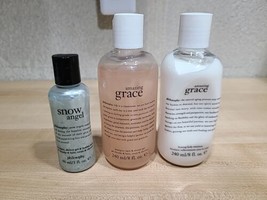 Lot Philosophy Amazing Grace 8 Fl oz Firming Body Emulsion &amp; Bath Shower Gel - £29.21 GBP