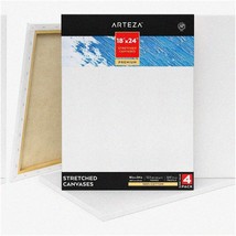 CanvasCraft Deluxe: 4-Pack 18x24 Stretched Canvases - Blank - $124.73