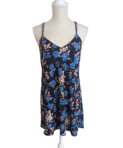 ZARA Trafaluc Womens Blue Floral Criss Cross Strappy Dress Sz Small - $16.82