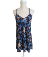 ZARA Trafaluc Womens Blue Floral Criss Cross Strappy Dress Sz Small - £13.28 GBP