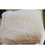 Vintage Faribo Cream Woolen Mills Blanket Throw Bedspread Queen USA Linens - £61.90 GBP