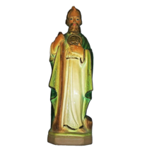 Vintage Religious Statue St Jude Ceramic Unglazed Bisque 9&quot; B7 - £29.67 GBP
