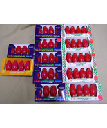 48 RED vintage bulbs 12 Boxes of 4 Assorted C-9 &amp; C-9 1/4 Christmas Lights - $526.69 MXN