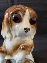 Antique porcelain perfume Lamp Dog Figurines glass eyes - $118.75