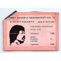 Jimi Hendrix Mémorial Un An Mort Commémoration Ticket Tubingen Allemagne 1971 - $132.81