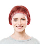 100 Red Nylon Hair Nets 18&quot; Disposable Head Caps /w Elastic Edge Mesh - £13.12 GBP