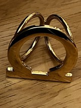 Salvatore Ferragamo Scarf Ring Gold Tone Metal Italy GANCINI Preowned - $79.19