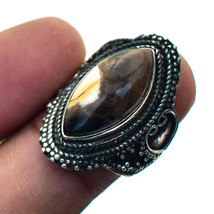 Peanut Wood Jasper Vintage Style Handmade Fashion Ring Jewelry 6.75&quot; SA 925 - £5.07 GBP