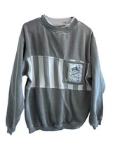 Vintage 80s Sweatshirt Permit Crew Neck Unisex L Gray Thermal Neck Retro - $47.45