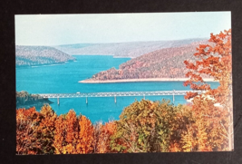 Cornplanter Bridge Kinzua Dam NY/ PA Aerial View Autumn Foliage Postcard c1970s - £6.25 GBP