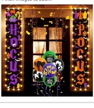 (2) Hocus Pocus Door Banner LED Light Strings 74x14 Halloween Lighted Signs - £15.12 GBP