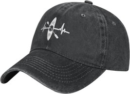 Women&#39;S Kayak Heartbeat Hat Washed Vintage Adjustable Baseball Cap For Dad Mom - $41.96