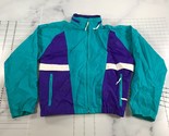 Vintage Woolrich Jacket Mens Small Teal Blue Full Zip Hooded Lightweight - $23.11