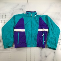 Vintage Woolrich Jacket Mens Small Teal Blue Full Zip Hooded Lightweight - $23.11